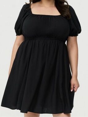 NWT Black Torrid Puff Sleeve Mini Dress with Pockets 2X